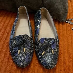 New Blue Snake Print driving  Loafers